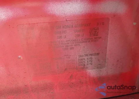 2015 Buick Encore Convenience from USA, damaged, VIN KL4CJBSB1FB123348